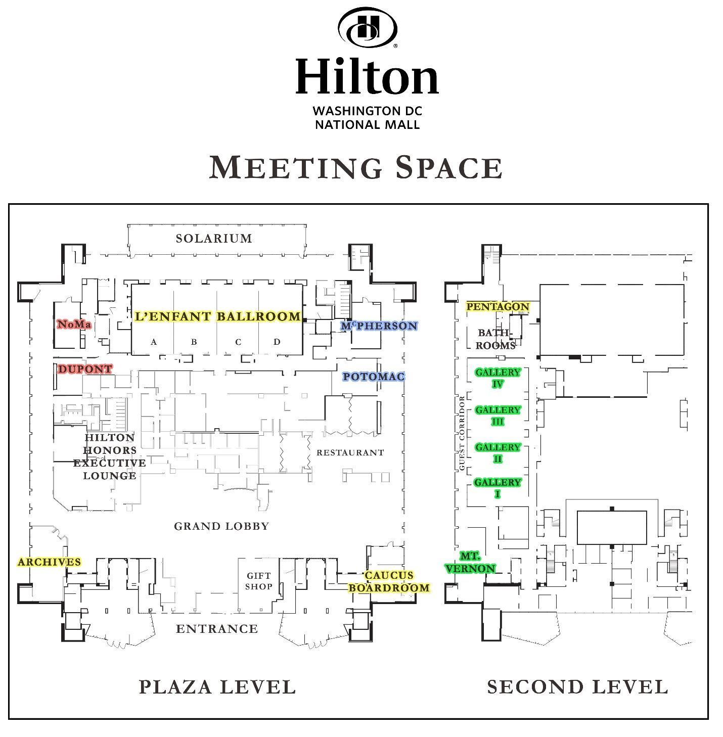 Hilton Hotel Meeting Space Map